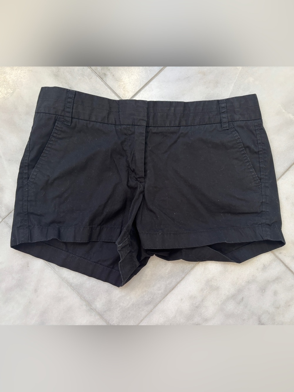 J. Crew Black Shorts Size 6 100% Cotton Broken-In Chino